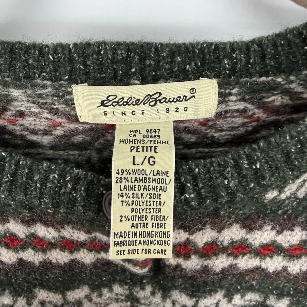 Vintage Eddie Bauer Fair Isle Wool and Silk Sweater